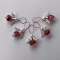 Preview: 5 pc stitchmarker set for knitting, angel red