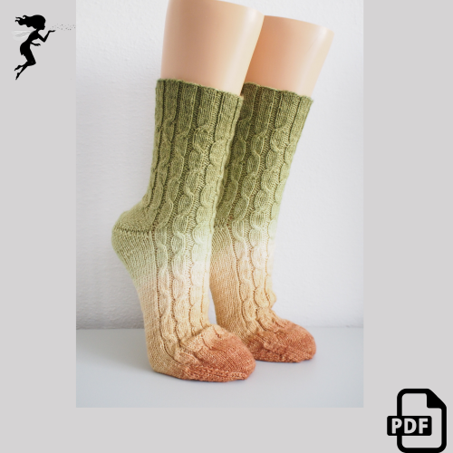 Wave - sock knitting pattern - download