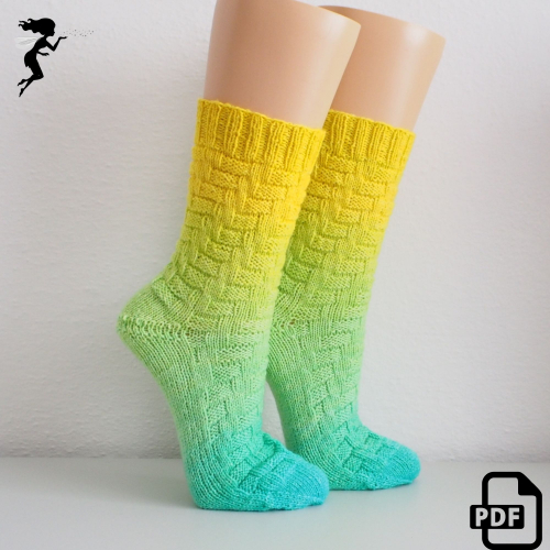 On the Beach - sock knitting pattern - download