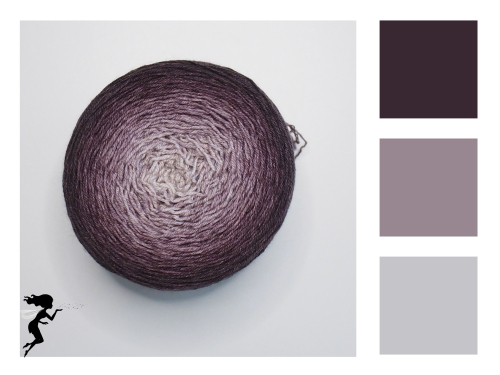 Aubergine - gradient yarn merino/silk lace weight
