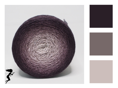 Aubergine -  gradient yarn 75/25 merino/silk - fingering weight