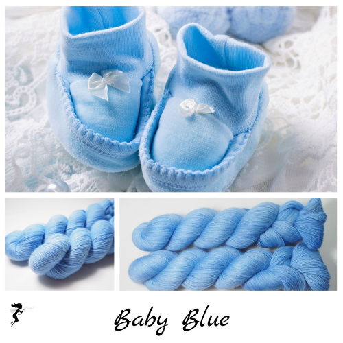 Babyblue - handdyed yarn, lace weight, merino single ply