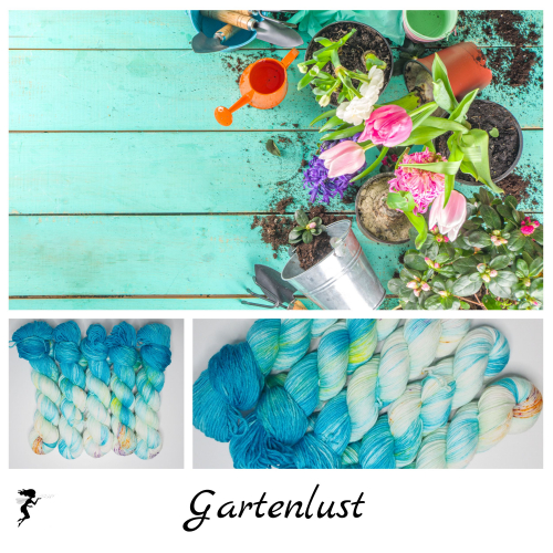 Gartenlust - 100g Merino-Sockenwolle 6-fach, handgefärbt