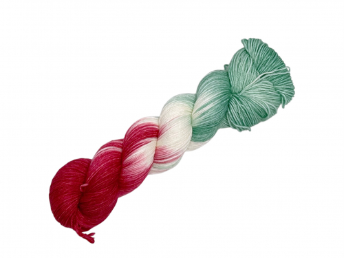 Hibiskus trifft Minze - Merino-Sockyarn, fingering weight