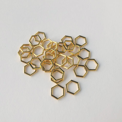 30 tlg. Maschenmarkierer, sechseckig, Hexagon - gold