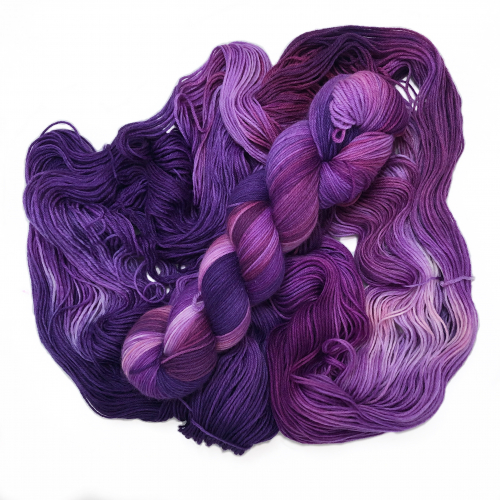 Purple Haze - 100g Merino-Sockenwolle 4-fach, handgefärbt