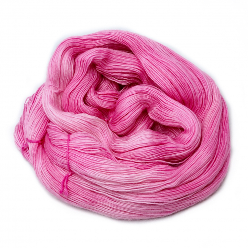 Sweet Pink - handdyed yarn, lace weight, merino single ply
