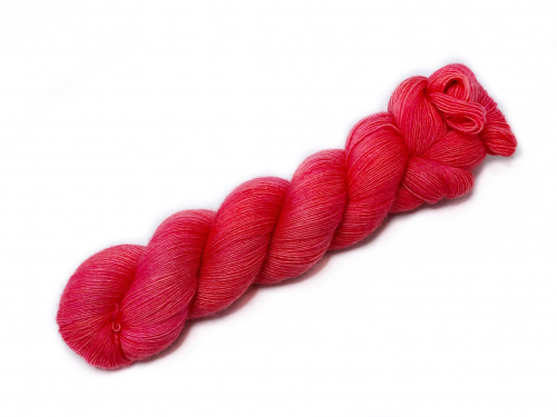 Scarlet Red - handdyed yarn, lace weight, merino single ply