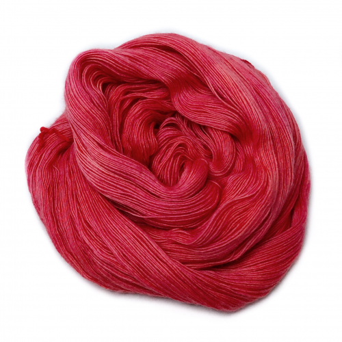 Scarlet Red - handdyed yarn, lace weight, merino single ply