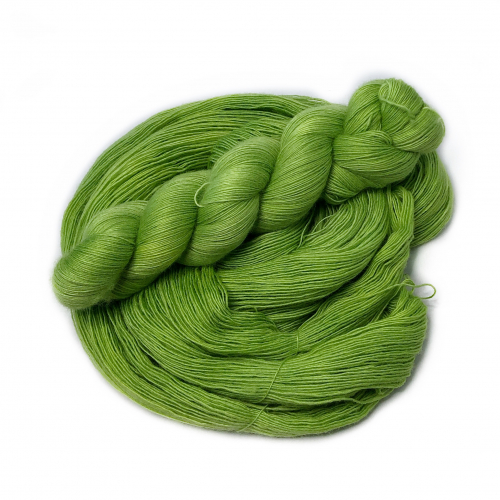 Sour Apple - handdyed yarn, lace weight, merino single ply
