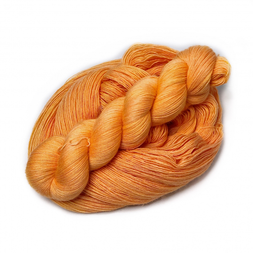 Blazing Orange - handdyed yarn, lace weight, merino single ply