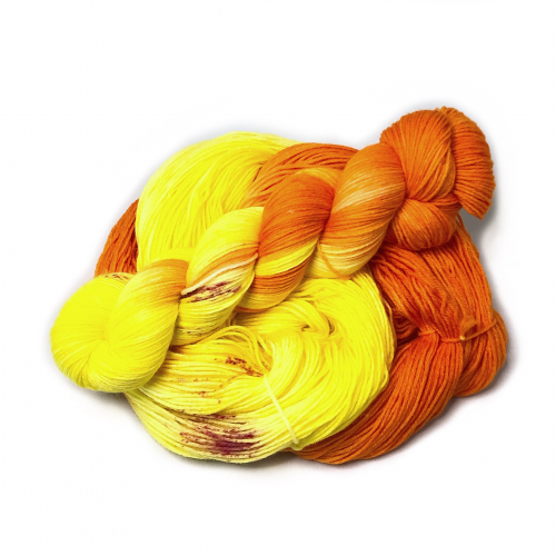Orangen-Mix - Merino-Sockenwolle 4-fach