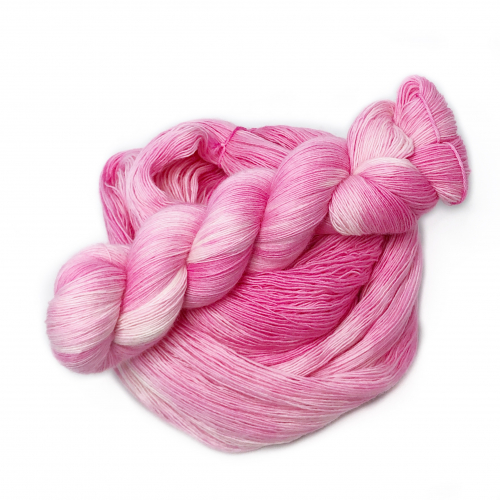 Fuchsia - handdyed yarn, lace weight, merino single ply