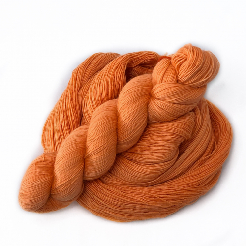 Bowl of Oranges - handdyed yarn, lace weight, merino single ply