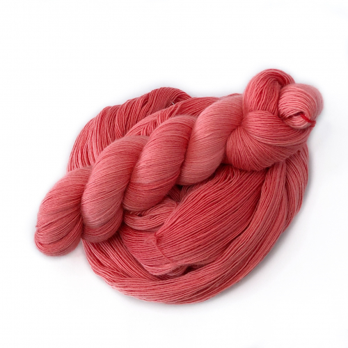 Strawberry Love - handdyed yarn, lace weight, merino single ply