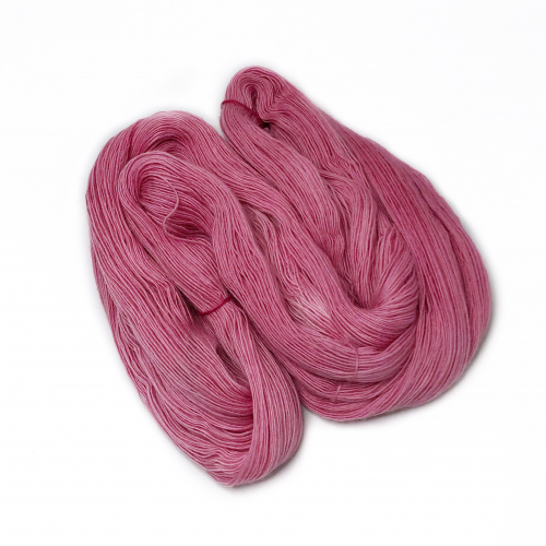 Peony Pink - handdyed yarn, lace weight, merino single ply