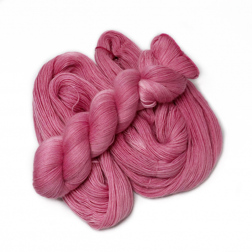 Peony Pink - handdyed yarn, lace weight, merino single ply