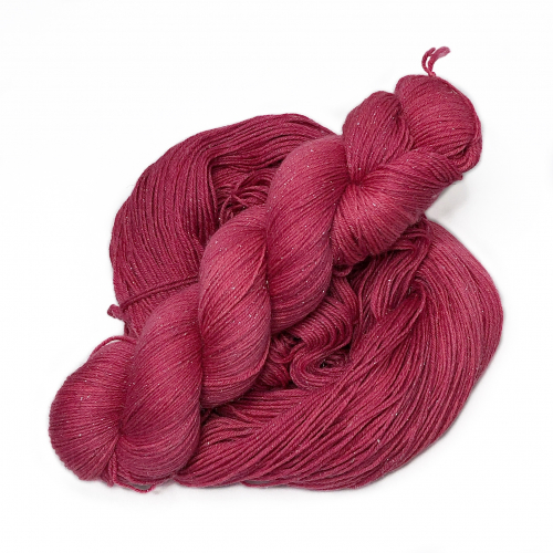 Cardinal Red - Merino-Sockenwolle 4-fach mit Glitzer