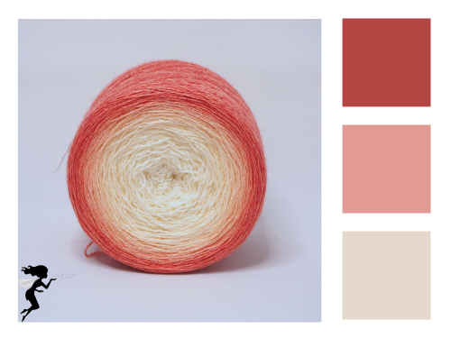 Peach Blush* Gradient yarn Merino/Silk - Lace