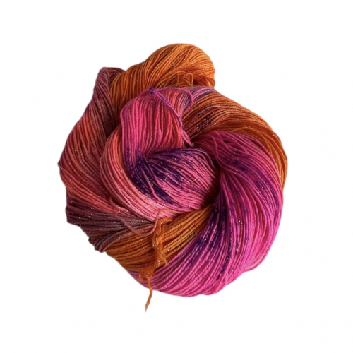 Sonnwendfeuer - 100g Glitter-Sockyarn, handdyed, fingering weight