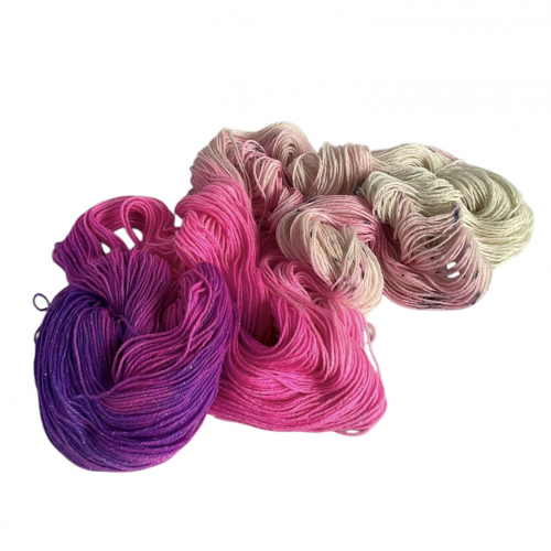 Pinktastic - 100g Glitter-Sockyarn, handdyed, fingering weight