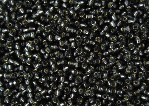 50 g Toho Rocailles Dark Silver Lined Black Diamond TR-06-29C