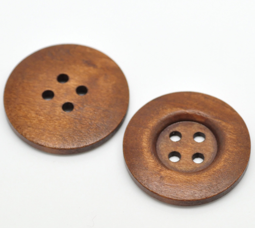 Wooden Button brown 35mm