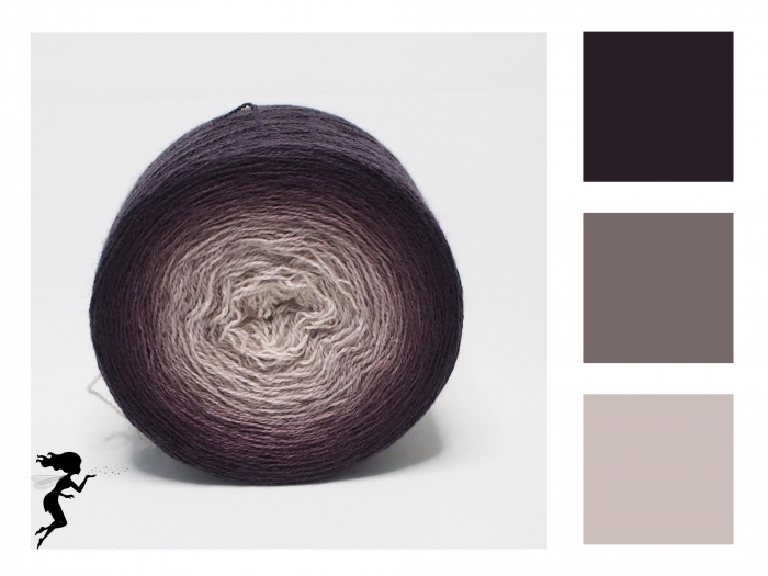 Aubergine - Farbverlauf Merino Lace