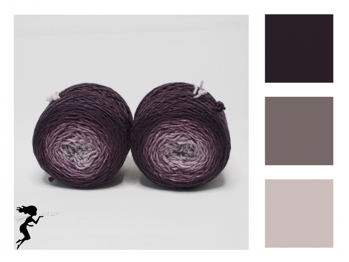 Aubergine - 2 x 50g Merino-Sockenwolle 6-fach - Farbverlauf