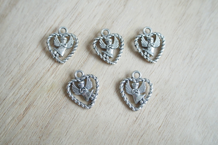 Knitting Charms "Angel in a heart"