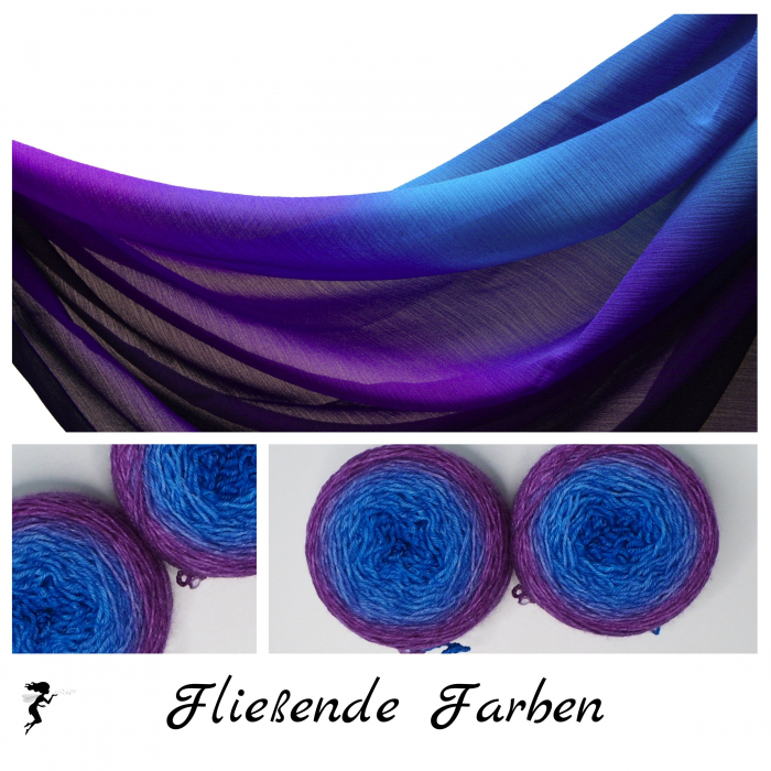 Fließende Farben - 100g Merino-Sockenwolle 4-fach - Farbverlauf