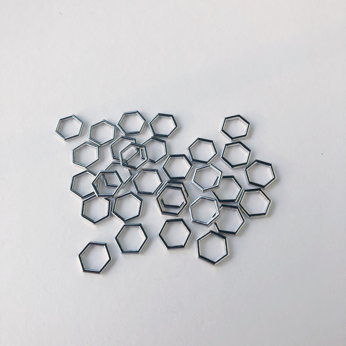 30 hexagon stitchmarker set, silver