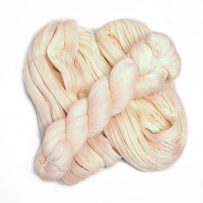 Pale Cream - handdyed yarn, lace weight, merino single ply