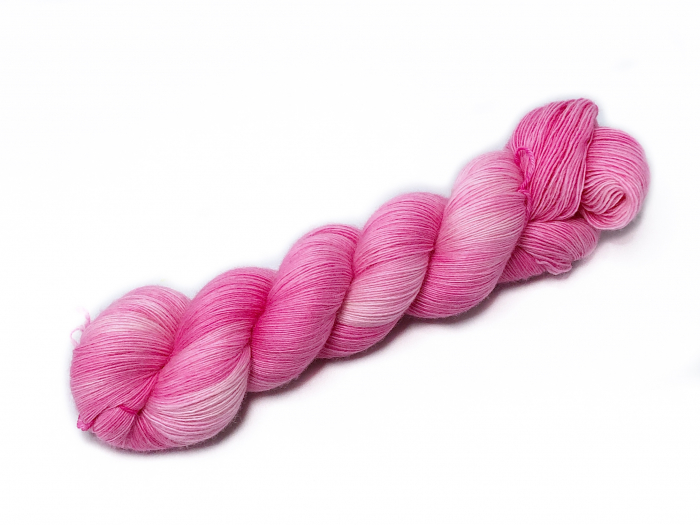 Sweet Pink - handdyed yarn, lace weight, merino single ply
