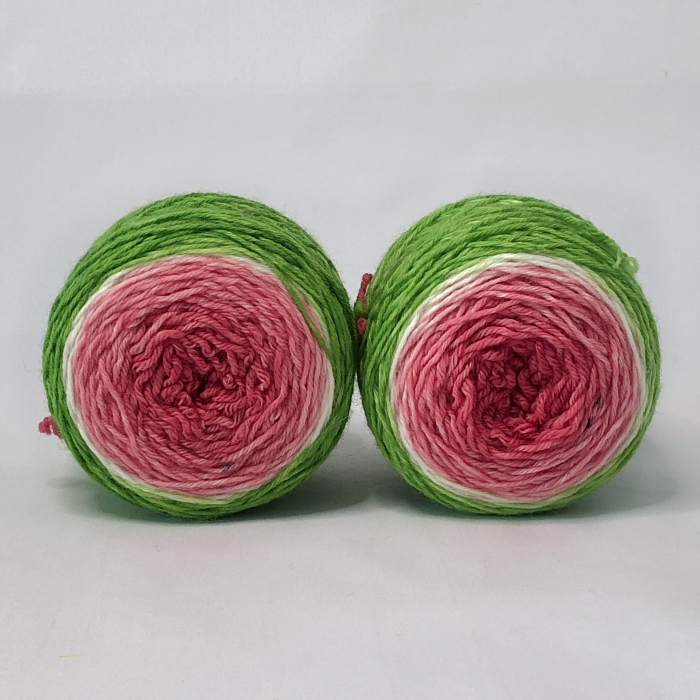 Watermelon - 2 x 50g Merino-Sockenwolle 6-fach - Farbverlauf