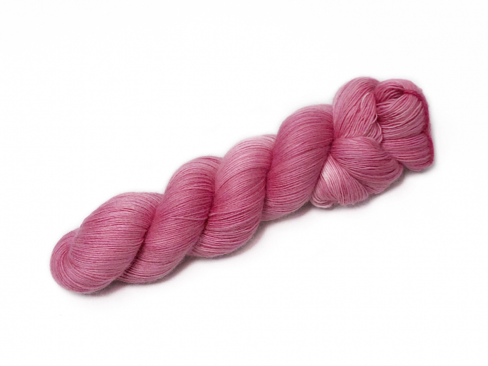 Peony Pink - handdyed yarn, lace weight, merino single ply