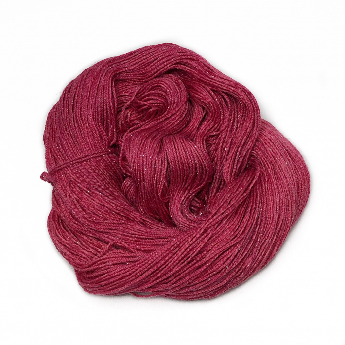 Cardinal Red - Merino-Sockenwolle 4-fach mit Glitzer