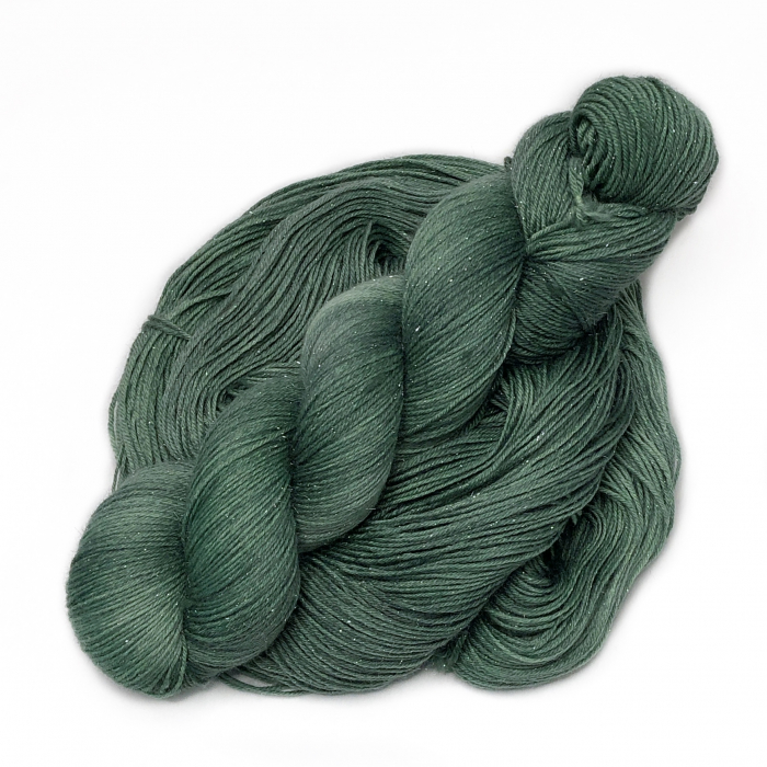 Forest Green - Merino-Sockyarn, fingering weight with glitter effect