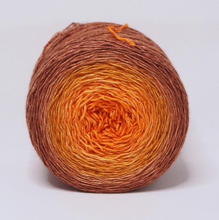 Pumpkin Spice - gradient yarn 75/25 merino/silk - fingering weight