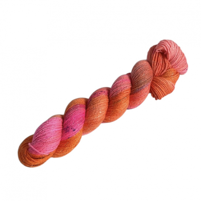Sonnwendfeuer - 100g Glitter-Sockyarn, handdyed, fingering weight