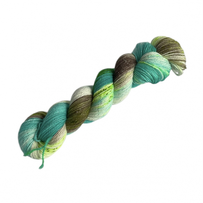 Wild thing - 100g Glitter-Sockyarn, handdyed, fingering weight