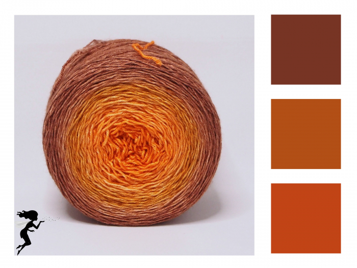 Pumpkin Spice - gradient yarn 75/25 merino/silk - fingering weight