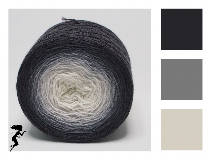 Raven - Gradient yarn Merino - Lace