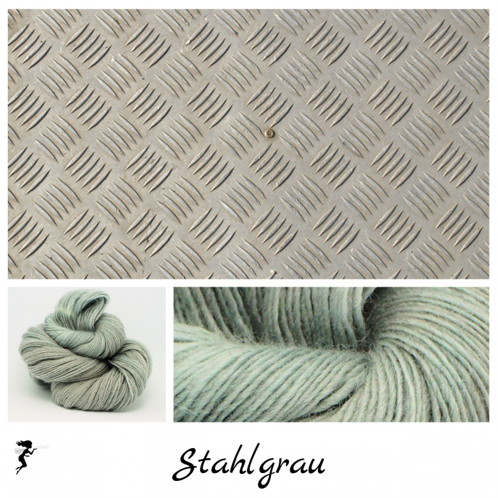 Stahlgrau - handdyed yarn, lace weight, merino single ply