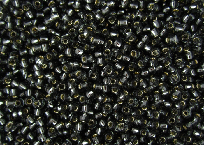 50 g Toho Rocailles Dark Silver Lined Black Diamond TR-06-29C