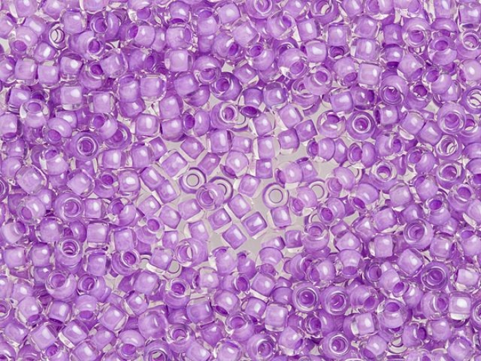 Toho Rocailles Inside Color Crystal / Lilac Lined TR-06-943