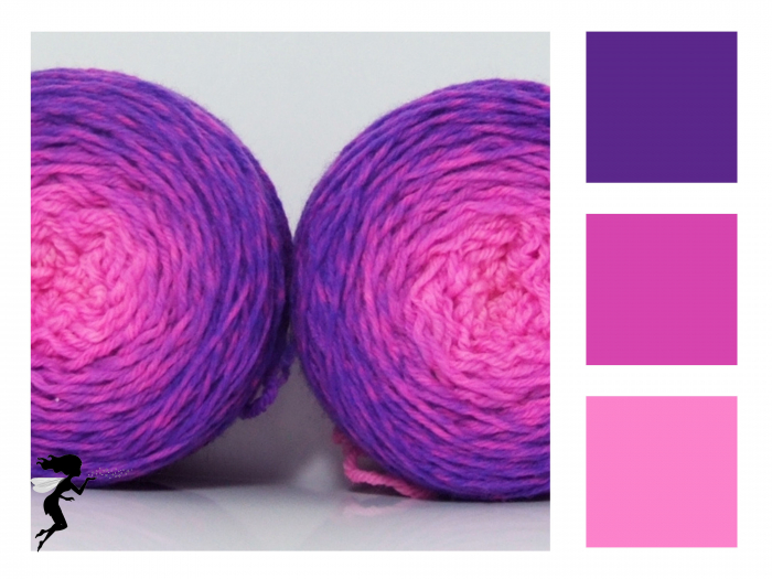 Ultraviolet neon - 2 x 50g Merino-Sockyarn, sport weight - gradient