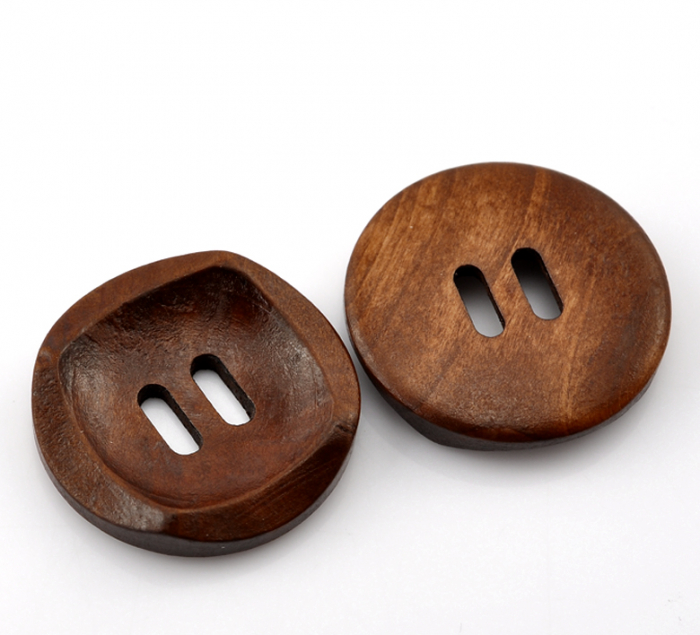 Wooden Button redbrown 30mm