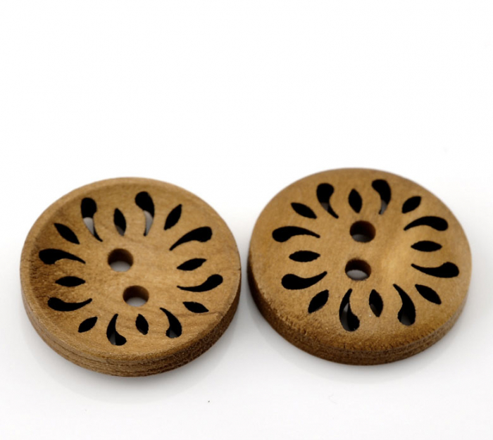Wooden Button coffeebrown 23mm