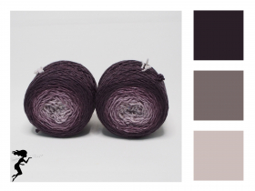 Aubergine - 2 x 75g Merino-Sockenwolle 6-fach - Farbverlauf